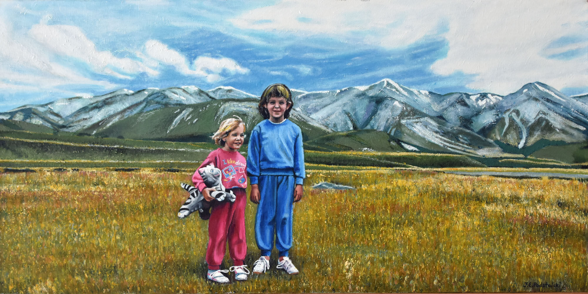 Emily and Alicia at Porters Pass - oil painting by Julie Podstolski