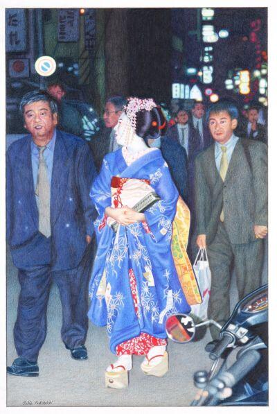 Girl Amongst Men - drawing by Julie Podstolski