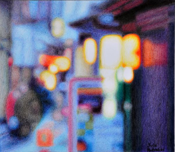 Blue Street - drawing by Julie Podstolski