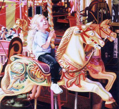 Equestrienne - drawing by Julie Podstolski