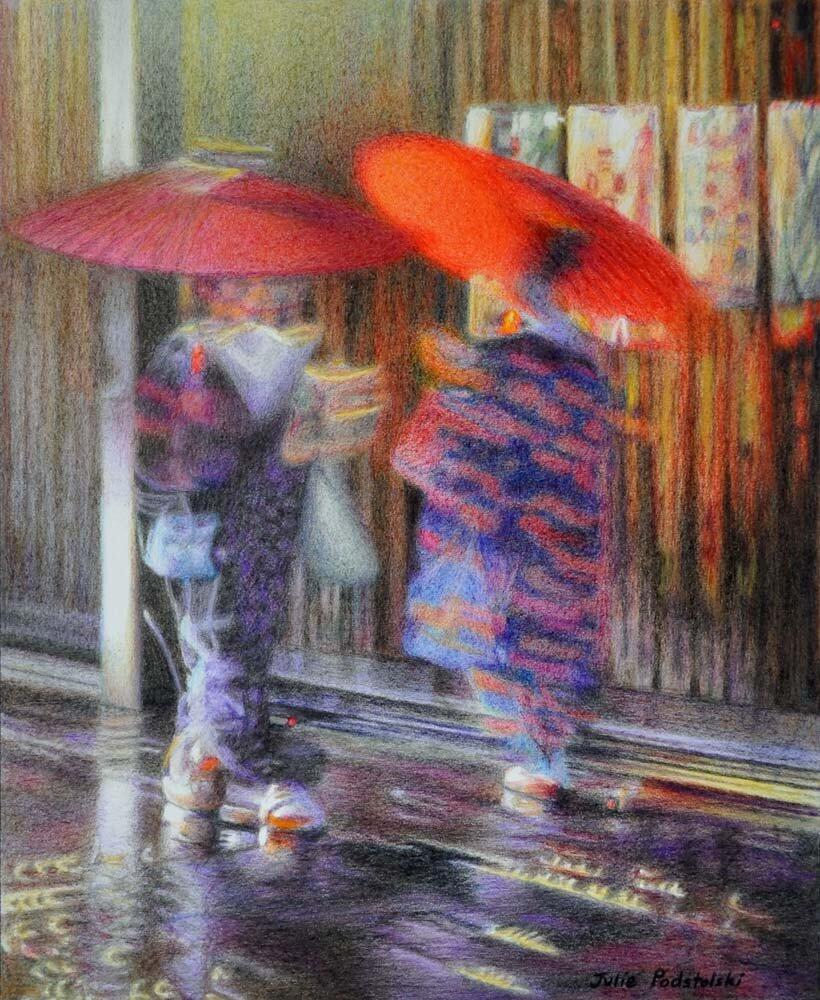 Hurry Up! - drawing by Julie Podstolski