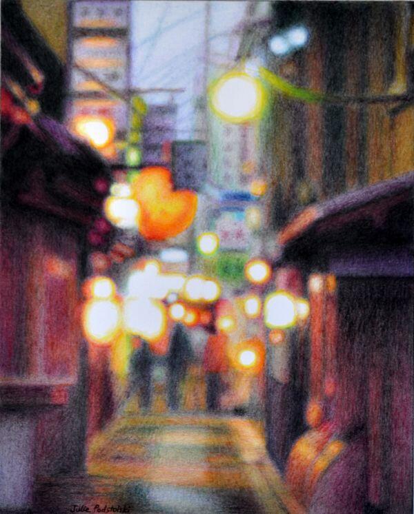 Drawn to the Light - drawing by Julie Podstolski