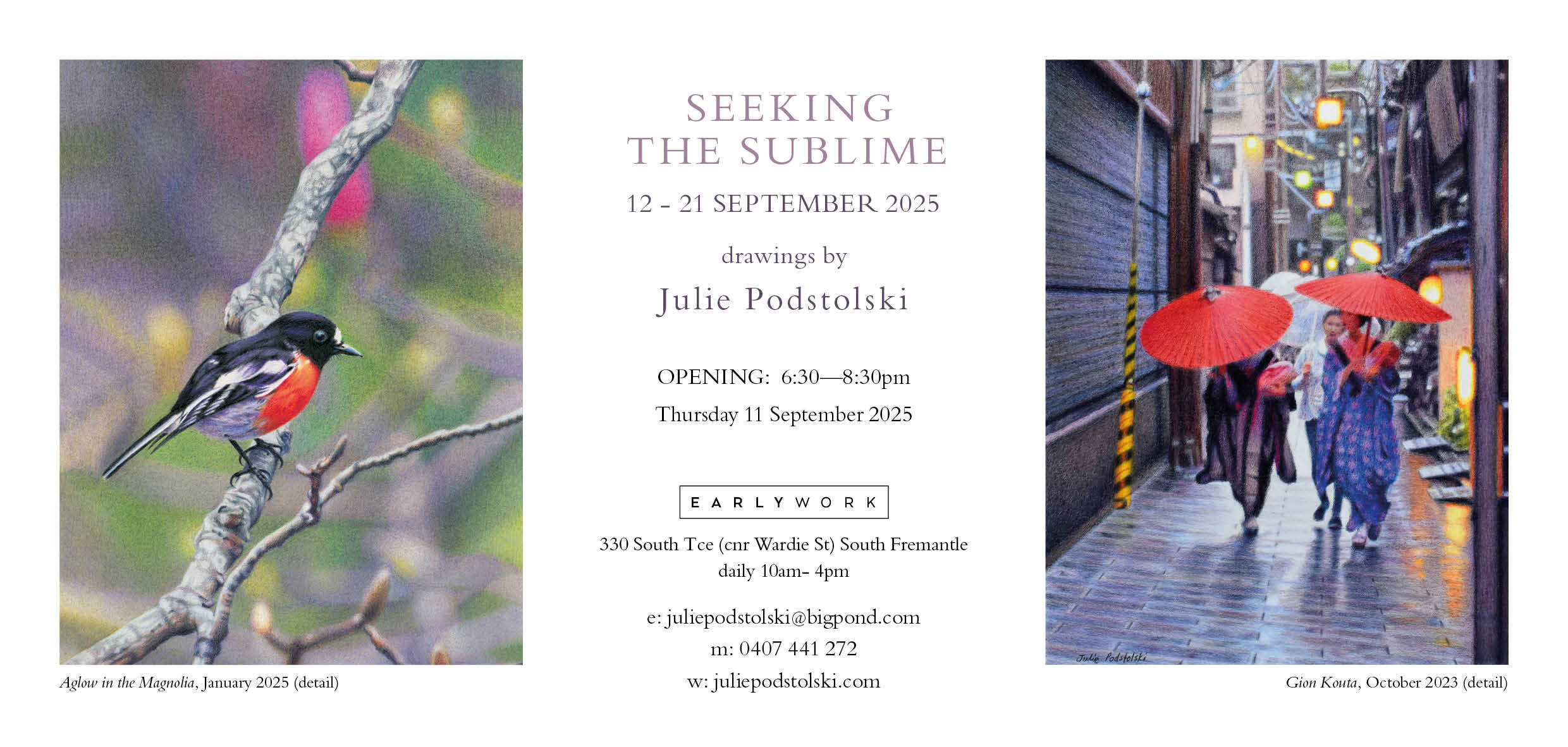 Julie Podstolski - Seeking the sublime - invitation