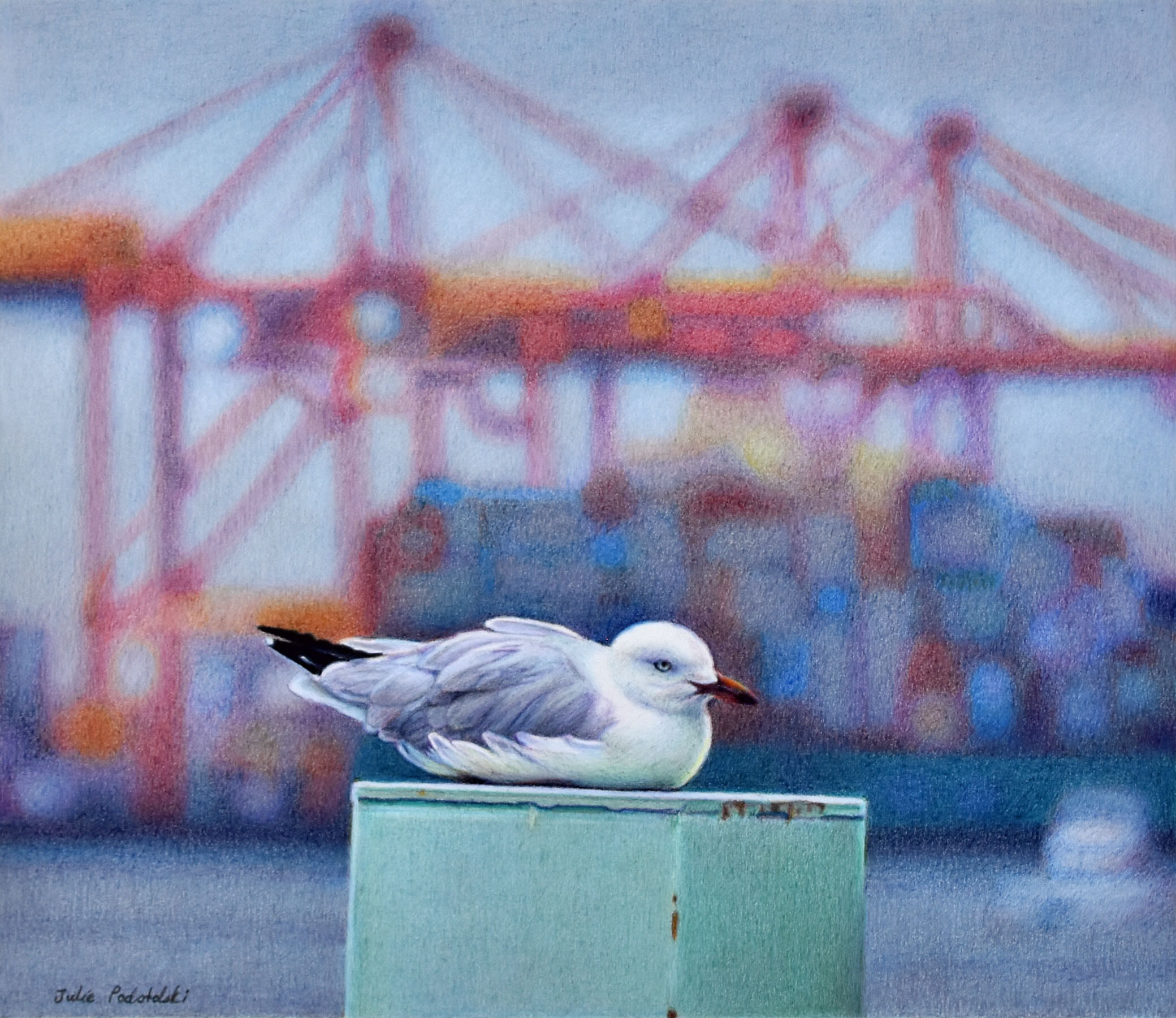 Box Seat - drawing by Julie Podstolski